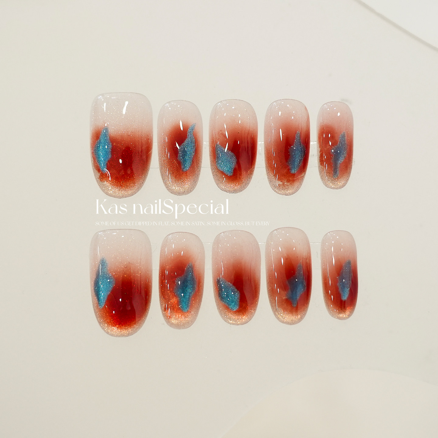 「锦鲤入梦」纯手工手绘晕染2025年新款红色温柔显白美甲穿戴甲,彩妆/香水/美妆工具,穿戴甲/甲片,淘宝优惠券,粉丝福利购,淘宝优惠卷