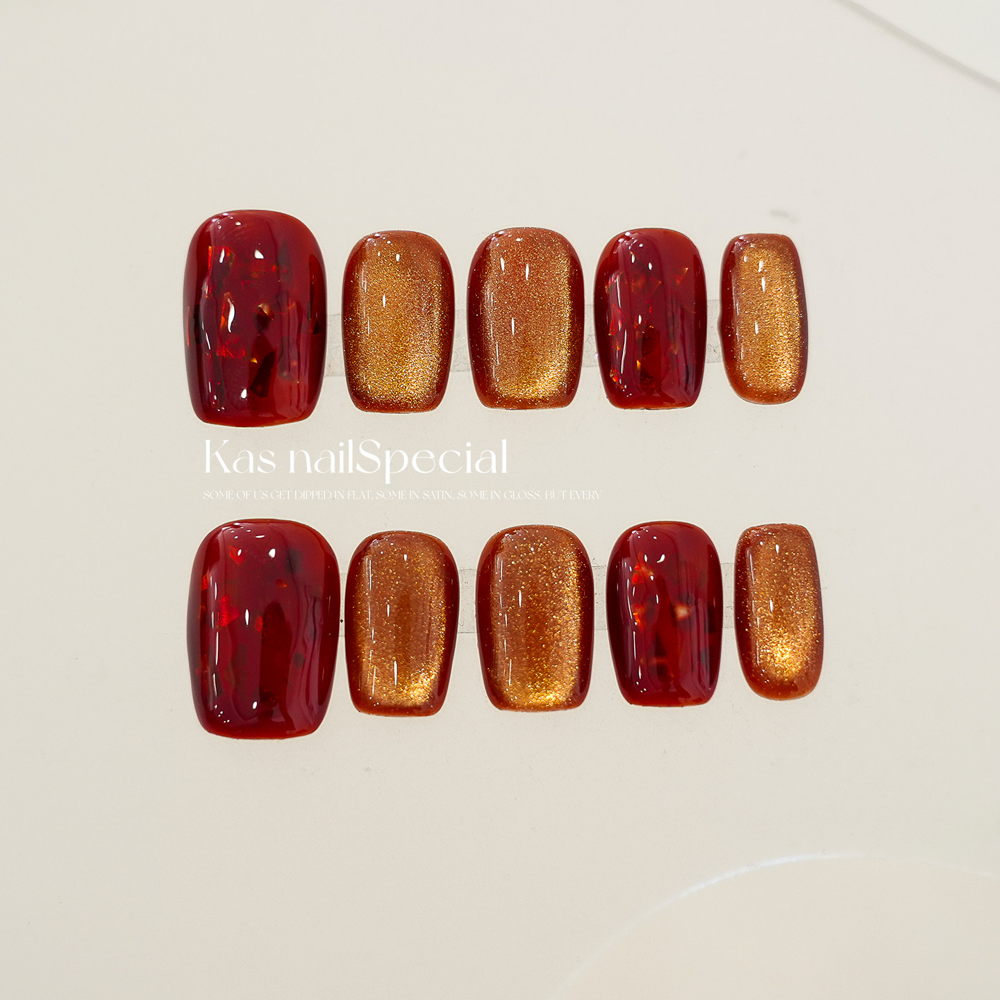 「Crimson Gleam」纯手工红色系列美拉德秋冬美甲2025年穿戴甲,彩妆/香水/美妆工具,穿戴甲/甲片,淘宝优惠券,粉丝福利购,淘宝优惠卷