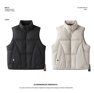 90白鸭绒 秋冬立领百搭休闲百搭羽绒背心马甲25Y11 男女同款