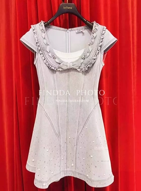 LF26X11NO149原2895LeFame拉飞姆2026夏装烫钻牛仔连衣裙