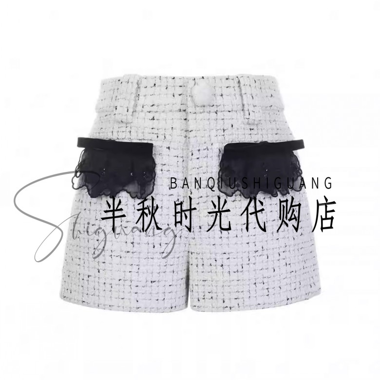 (小魔女)LF26C01SP189原1695Lefm拉专柜正品2026春粗花呢绣花短裤