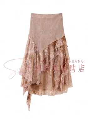 （小魔女）25FWSK37 -3780 羊毛花边半身裙 IC*E 25冬专柜正品