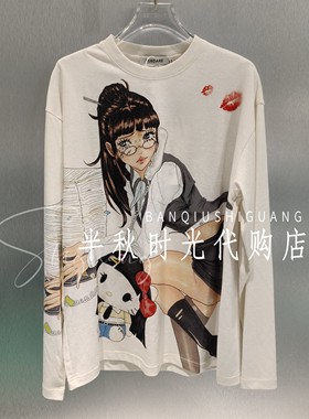 2610T16311-999 FORDARE/福蝶2026春夏款手绘感漫画少女长袖T恤