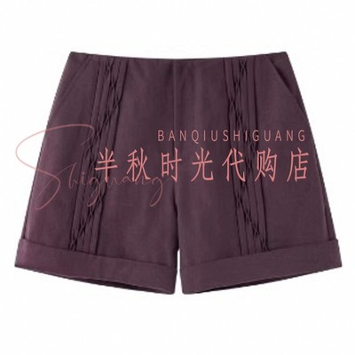 26SSPA10原1480 IC*E双皇冠专柜正品2026春三色特殊褶型亚麻短裤