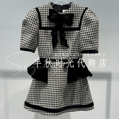 （小魔女） LF26C11SO354原3995  LeF拉**飞姆26春装千鸟格连衣裙