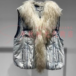 （小魔女）UY25442A237133原3499乌丫UOOYAA正品25冬毛领马甲背心