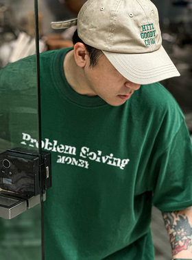 DAMN 2023SS缺失印花句子双色基础简约街头国潮宽松男女短袖T恤