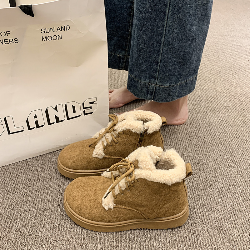 厚底勃肯雪地靴女新款秋冬加绒保暖棉鞋一脚蹬毛毛博肯乐福鞋棉靴,女鞋,时尚雪地靴,淘宝优惠券,粉丝福利购,淘宝优惠卷
