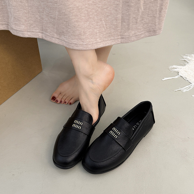 时装单鞋女平底英伦风2026春乐福鞋字母显瘦圆头粗跟一脚蹬小皮鞋,女鞋,深口单鞋,淘宝优惠券,粉丝福利购,淘宝优惠卷