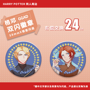 砚池寄售哈利波特同人周边 德哈亚克力挂件+徽章 GGAD双闪徽章