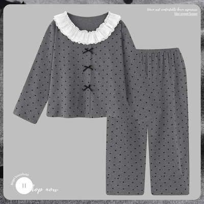 100%棉睡衣女款春秋款纯棉