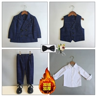 Флисовый комплект, костюм, жилет, рубашка, штаны, галстук-бабочка на лацкан, 4 предмета