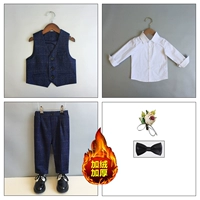 Флисовый комплект, рубашка, жилет, штаны, галстук-бабочка на лацкан, 3 предмета