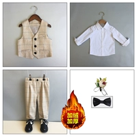 Флисовый комплект, рубашка, жилет, штаны, галстук-бабочка на лацкан, 3 предмета