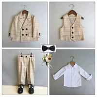 Комплект, костюм, жилет, рубашка, штаны, галстук-бабочка на лацкан, 4 предмета