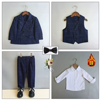 Рубашка, комплект, костюм, жилет, штаны, галстук-бабочка на лацкан, 4 предмета