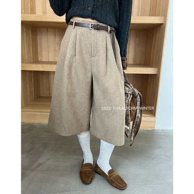 T台加厚毛呢短裤65134