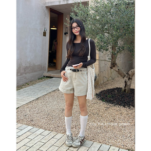 女小个子宽松休闲裤 卷边高腰牛仔短裤 2026新款 68056 PLATFORM