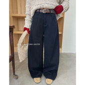 子休闲拖地裤 ［T台］T 93258 女装 厚绒裤 PLATFORM广州十三行 冬季