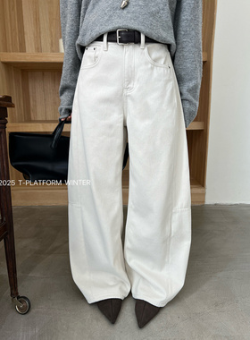 ［T台］T-PLATFORM广州十三行冬季厚款休闲拖地裤韩系香蕉裤93232