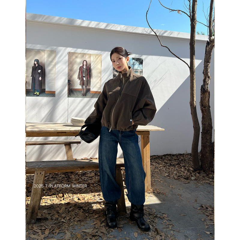 T台十三行冬款厚绒直筒裤