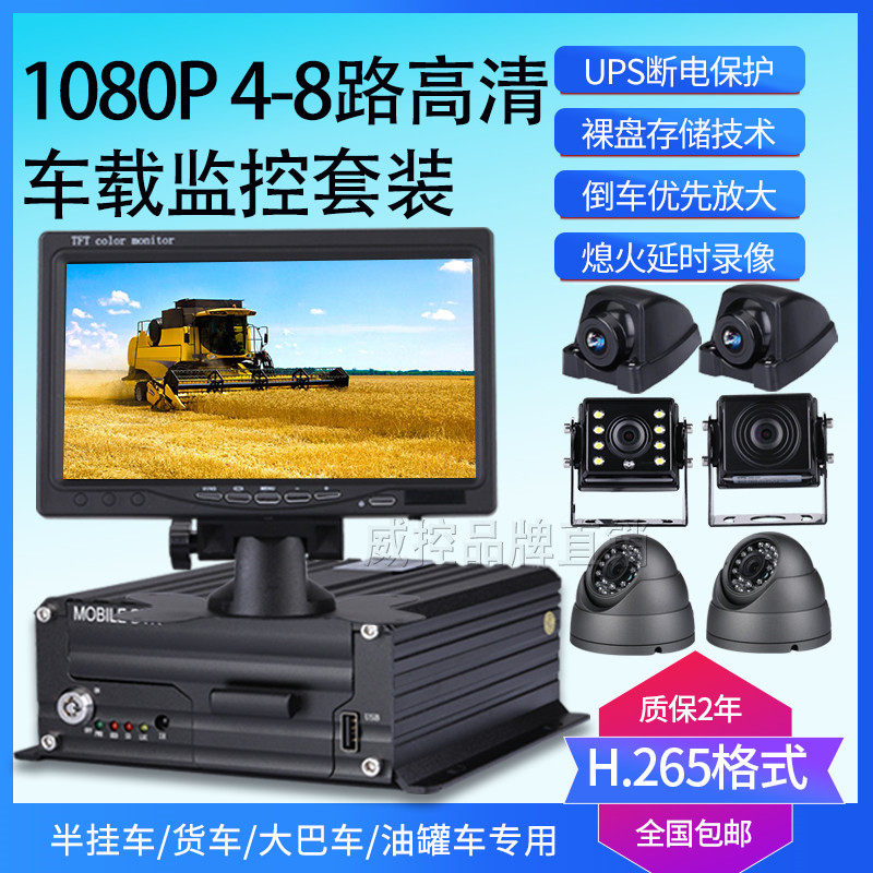 1080P 4路8路巡逻车货车油罐车囚车校车车载监控硬盘录像机套装