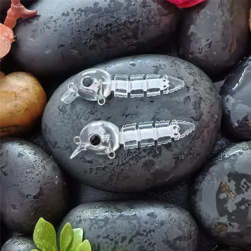 新品5.5cm/3.6g微物仿生小蝌蚪多节米诺DIY颜色路亚饵透明胚体