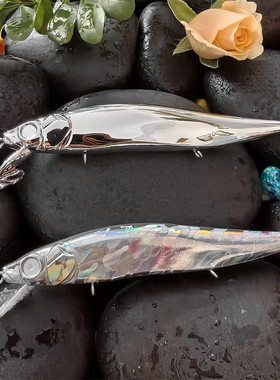 日系10.5cm/7.2g oneten jr浮水米诺DIY改色路亚饵烫金 电镀本体