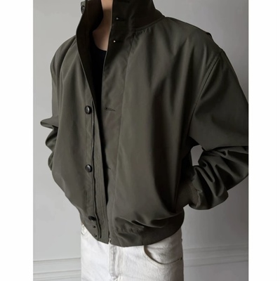 日常出行潮流新品气质痞帅百搭高级美式休闲复古工装美剧夹克外套