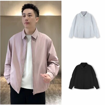 鑫鑫主流【春季纯色简约拼接翻领夹克外套】休闲男士翻领外套2610