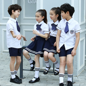 2017新款童装夏装幼儿园园服小学校服班服团体服表演服套装Y709