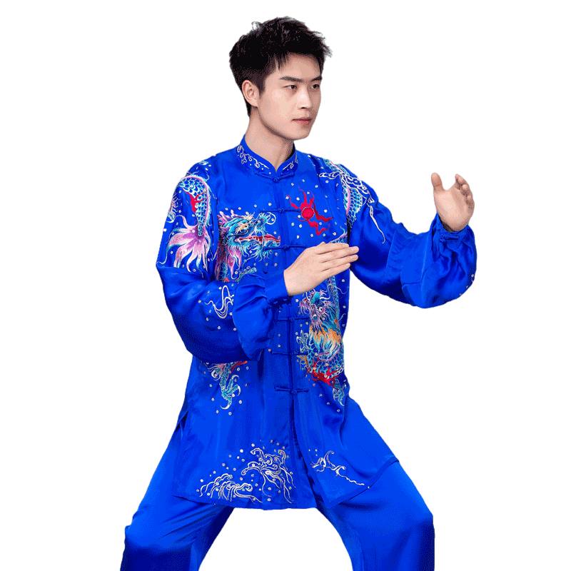 言一男新款高端定制真丝太极服