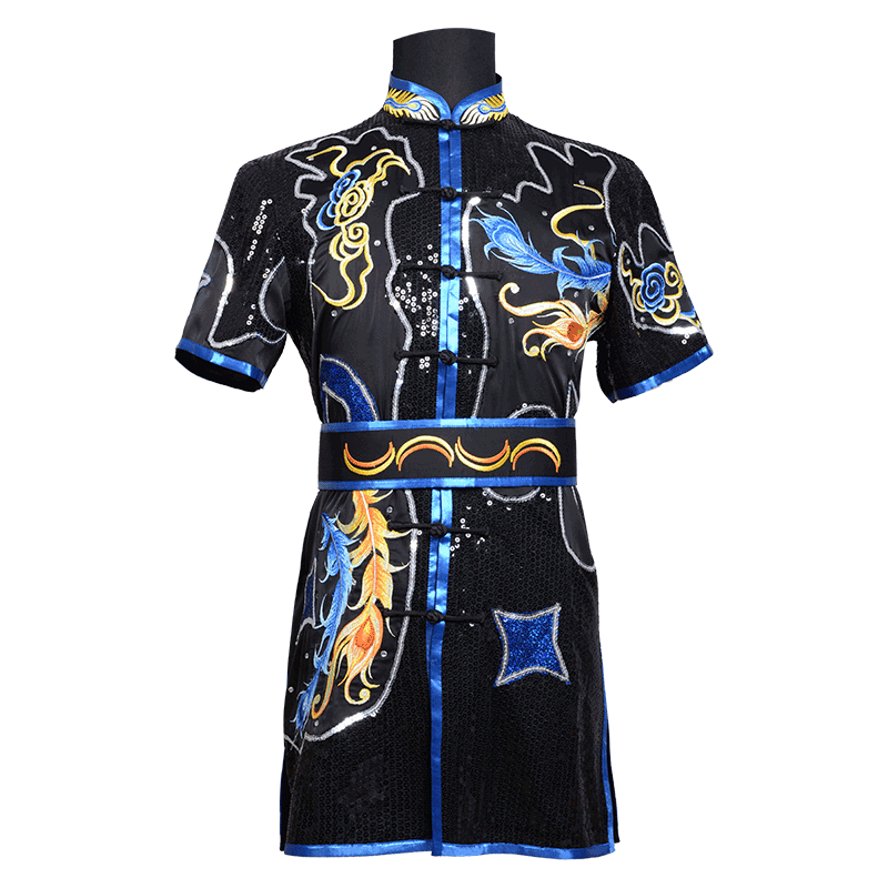 言一男2022亮片刺绣武术服定做