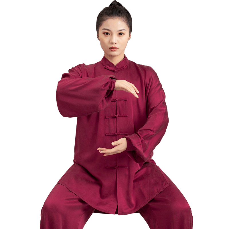 言一太极服重磅砂洗桑蚕丝飘逸