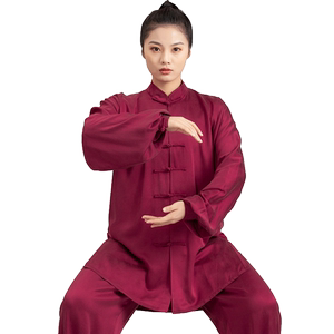 言一太极服重磅砂洗桑蚕丝飘逸