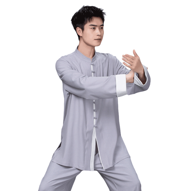 言一男新款撞色休闲太极服定制