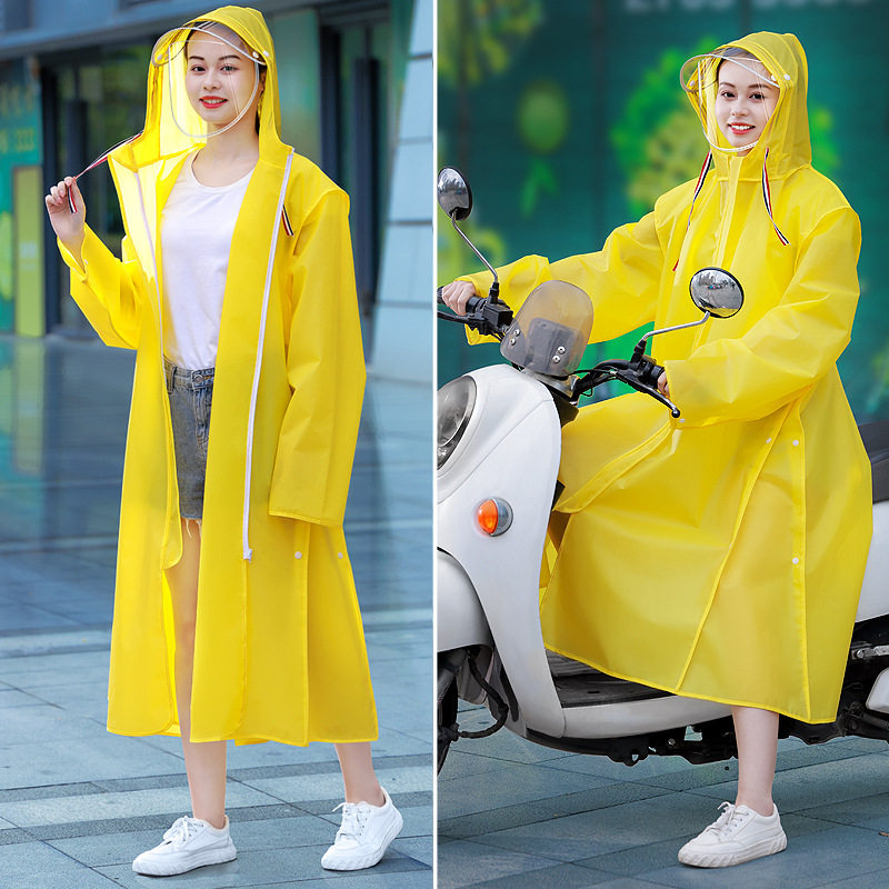 时尚雨衣外套男女加厚成人便携防水户外旅游连体非一次性eva雨披