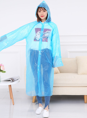 一次性雨衣加厚户外透明雨衣登山徒步雨披男女儿童带扣子雨衣rain