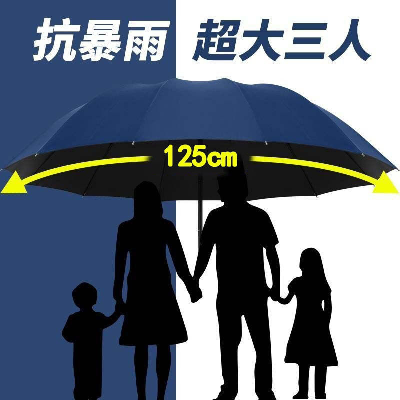 雨伞超大3-4人男士商务折叠伞手动晴雨伞加固加厚遮阳伞工厂批发