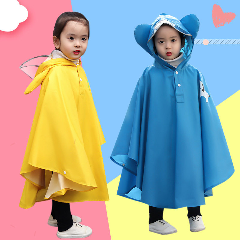 儿童雨衣斗篷式学生托管班定制印LOGO女童男孩小学生雨衣儿童雨披