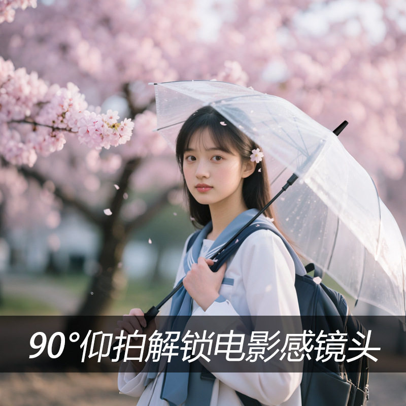 多色手柄透明伞8骨绘画伞长柄简约韩版ins森系网红可印字透明雨伞