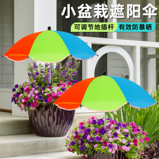 创意彩虹地插伞庭院花园保护植物伞盆栽花卉可拼接调节遮阳罩雨伞