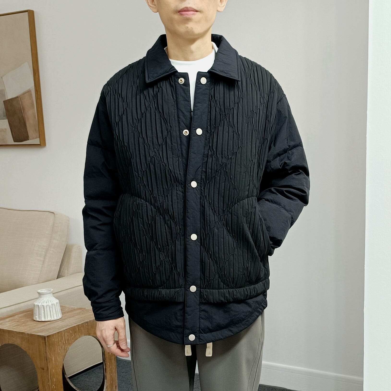 亏本清货冬季男肌理拼接羽绒服