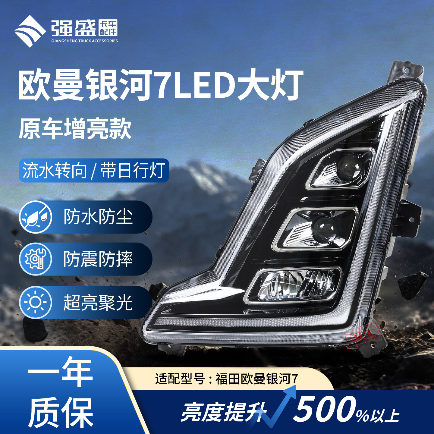 欧曼银河7透镜大灯原车款超亮LED