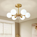 全铜卧室吸顶灯法式 主卧复古魔豆奶油风房间灯具 客厅餐厅吊灯美式