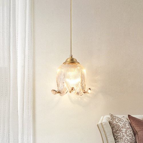 慕庭美式轻奢黄铜卧室床头吊灯