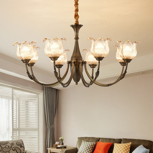 慕庭客厅餐厅卧室美式全铜吊灯