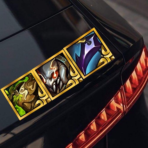 金铲铲之战汽车磁吸贴光明装备云顶之弈神装磁铁法爆羊刀贴反光贴