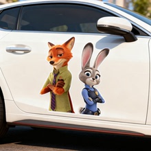 疯狂动物城2朱迪尼克警官汽车贴纸卡通动漫周边装饰贴画电动车贴