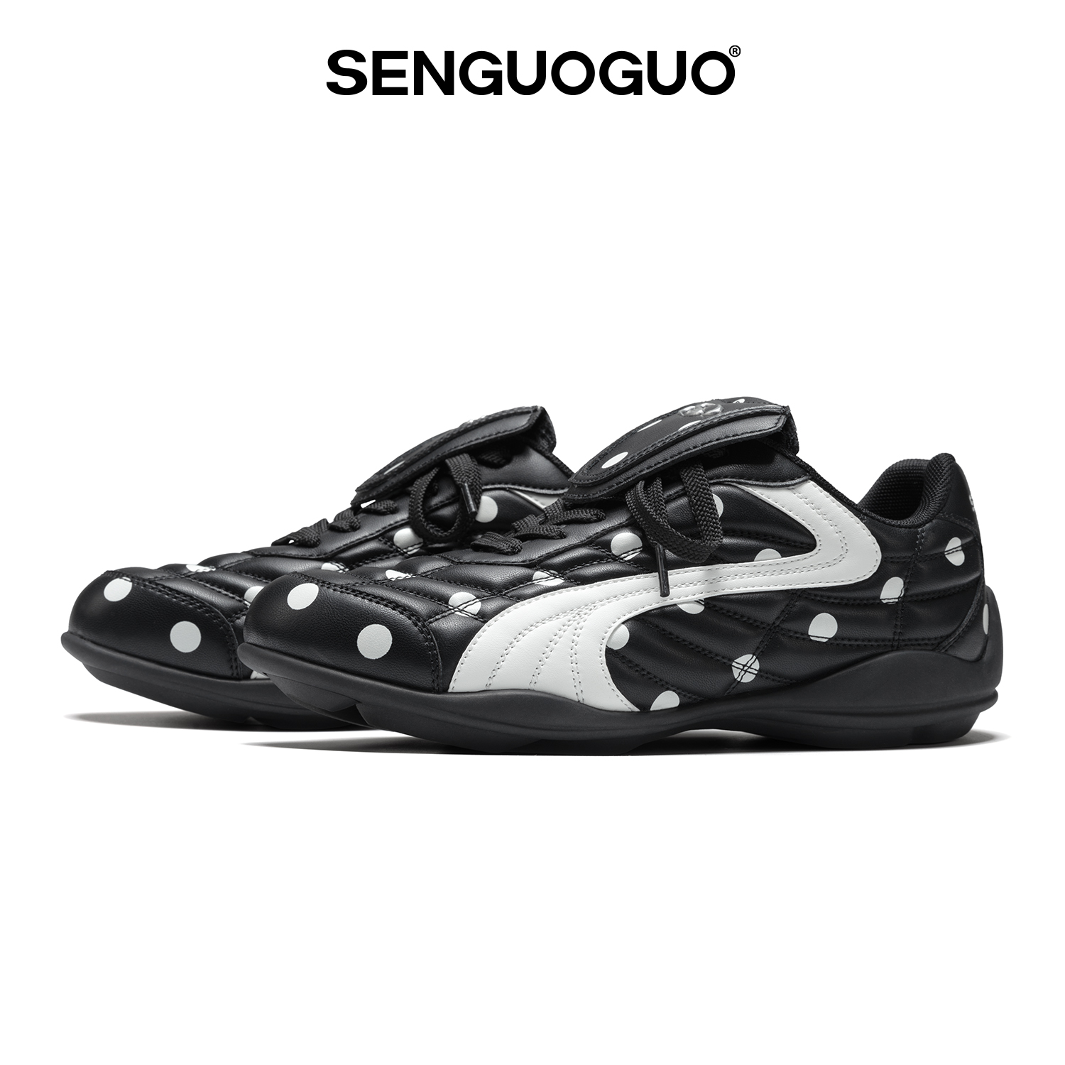 森果果 足球鞋/白色波点德经典德训鞋女款2025超火百搭复古休闲鞋